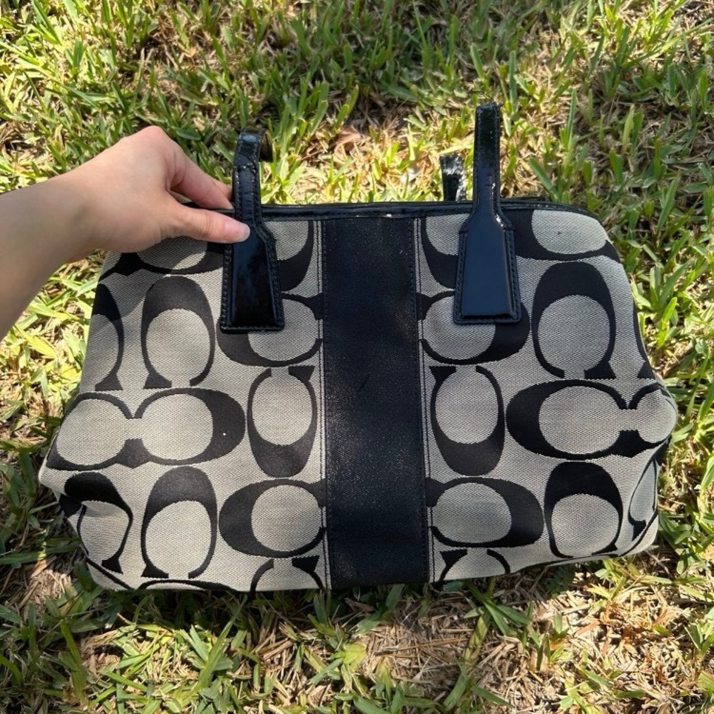 Coach Black and Gray Signature Tote - Picture 12 of 12